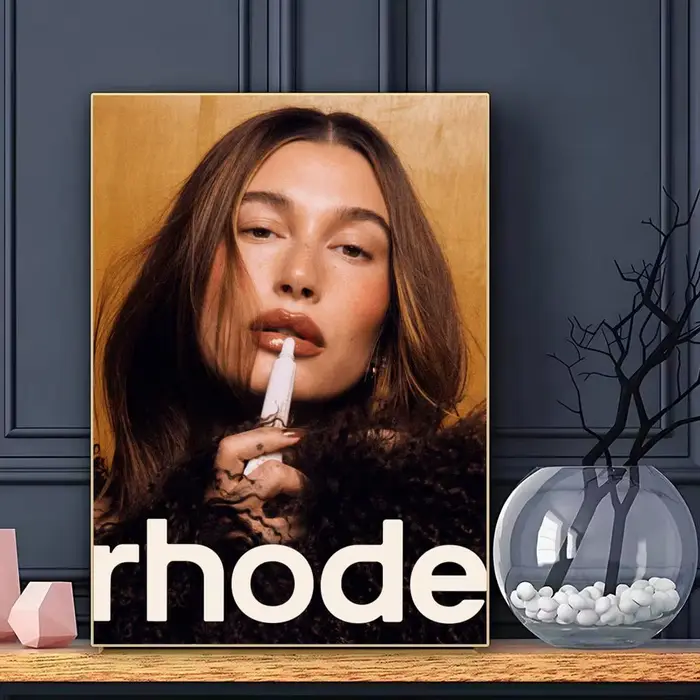 Belle affiche de la mannequin H-Hailey Bieber, impression d'art mural esthétique moderne, affiche mi