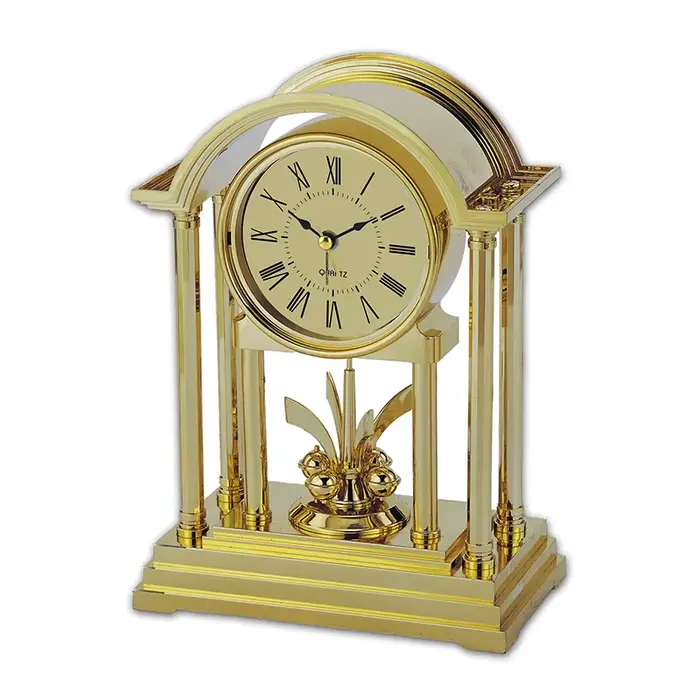 Horloge de table vintage avec mouvement à quartz, réveil de bureau de style antique pour décoration 