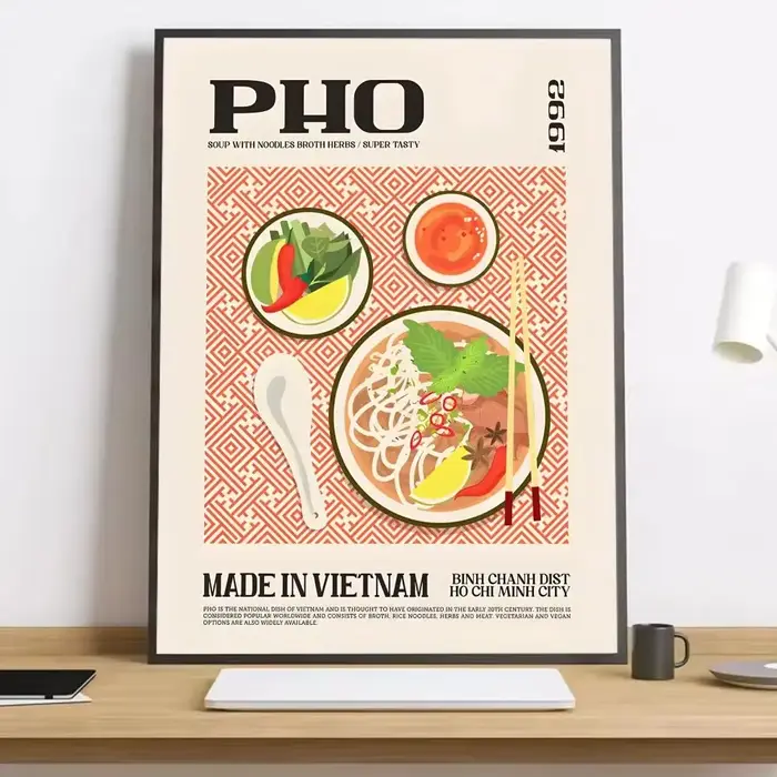 Peinture alimentaire traditionnelle rétro japonaise et coréenne, calligraphie HD, affiche sur toile,