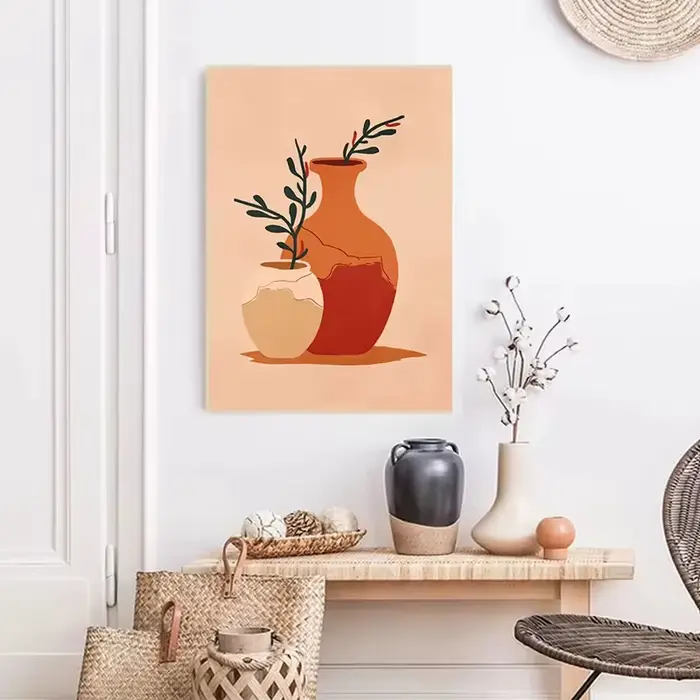 Toile de peinture en terre cuite style Boho