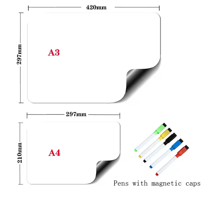 Tableau magnétique effaçable à sec A3 + A4