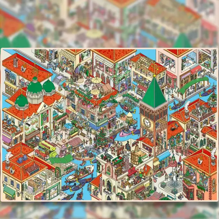 Autocollant de paysage miniature de la série Creative Urban Street, autocollant de scène de cabane grand format DIY, autocollant de jeu anti-stress de dessin animé
