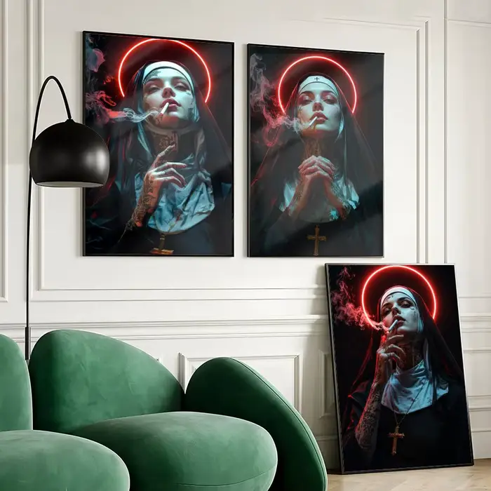 Affiche décorative religieuse tendance, autocollants muraux décoratifs, impression photo murale pour la décoration de la maison, du salon et du couloir