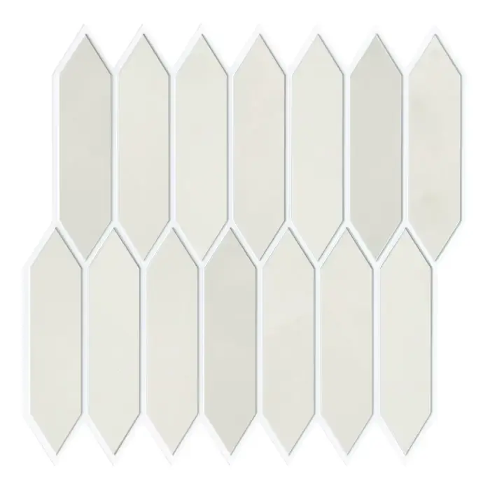 Autocollants de carrelage décoratifs 3D, autocollants muraux hexagonaux crème auto-adhésifs, résista