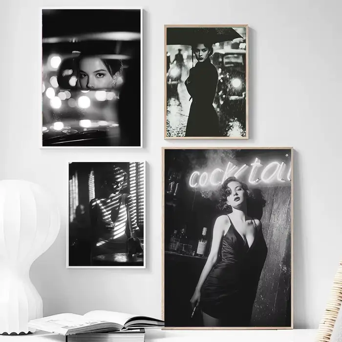 Affiche de conception artistique en noir et blanc
