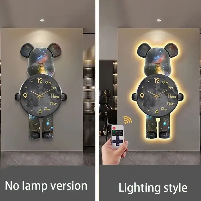 Grande horloge murale artistique numérique Led silencieuse