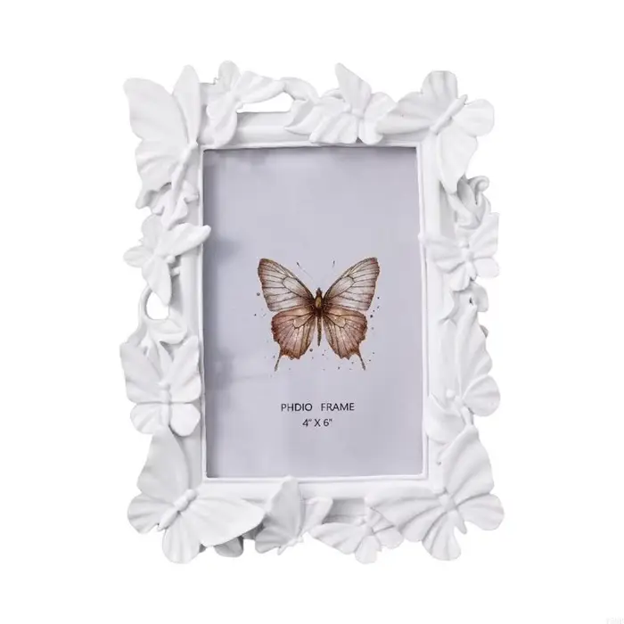 Cadre Photo orné classique, sculpture papillon multicouche, cadre mémorable en résine, décors d'étag