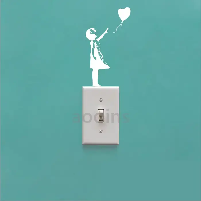 Banksy a toujours espoir mode chambre décor décalcomanie vinyle interrupteur autocollant, ballon vol