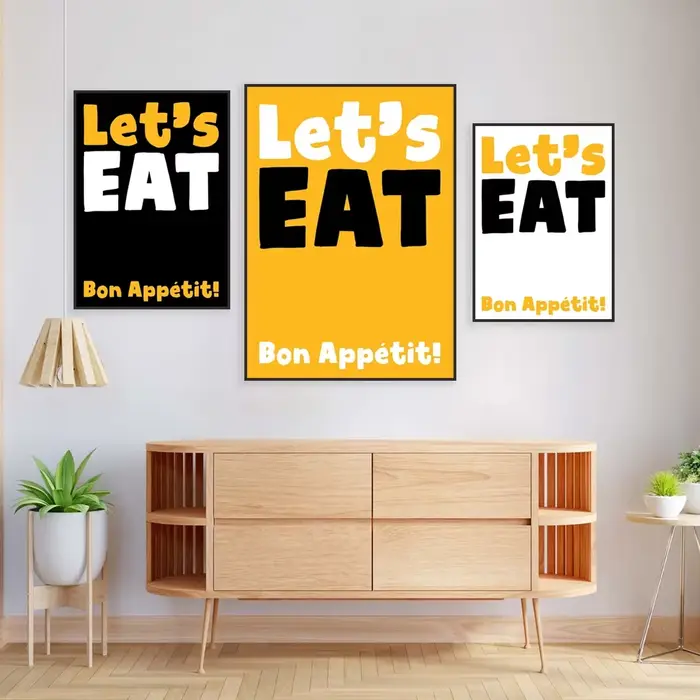 Let's Eat Kitchen Wall Art Poster