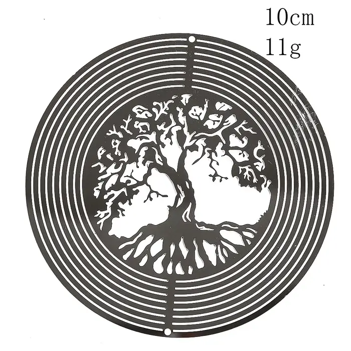 Attrape-vent arbre de vie, pendentif rotatif 3D, effet de lumière fluide, miroir réfléchissant, conc