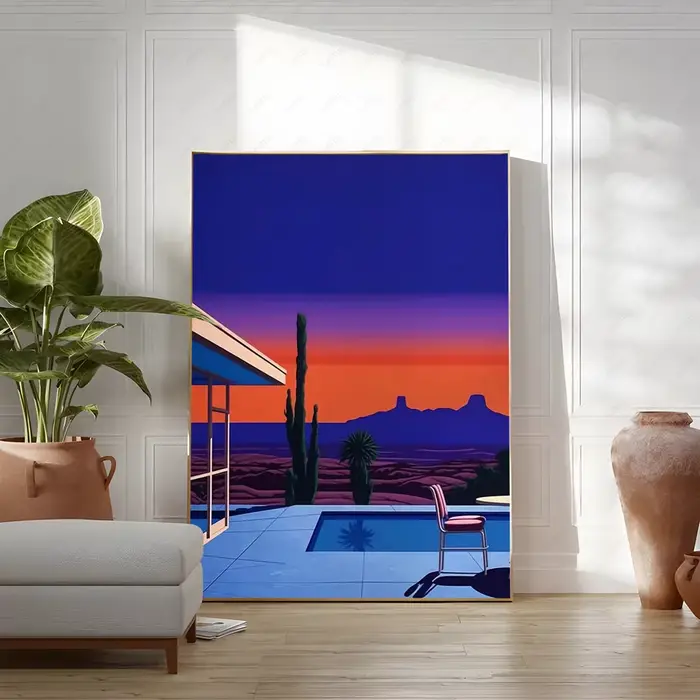 Affiche murale avec illustration rétro H-Hiroshi Nagai