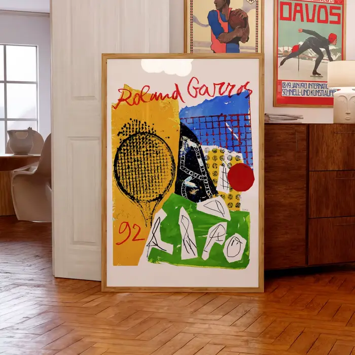 Affiche sur toile abstraite de tennis, impressions d'art esthétique minimaliste moderne, décoration