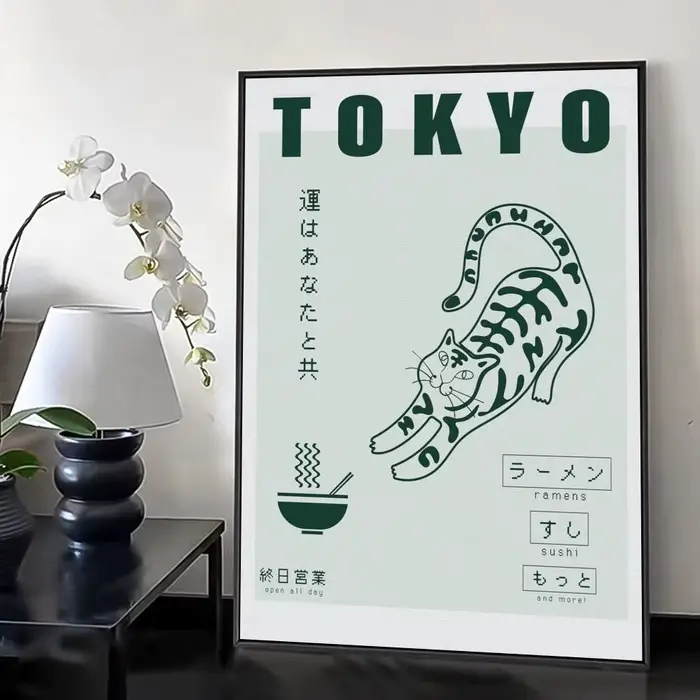 Toile de calligraphie de peinture de Style japonais Vintage, décor artistique mural de maison, affic