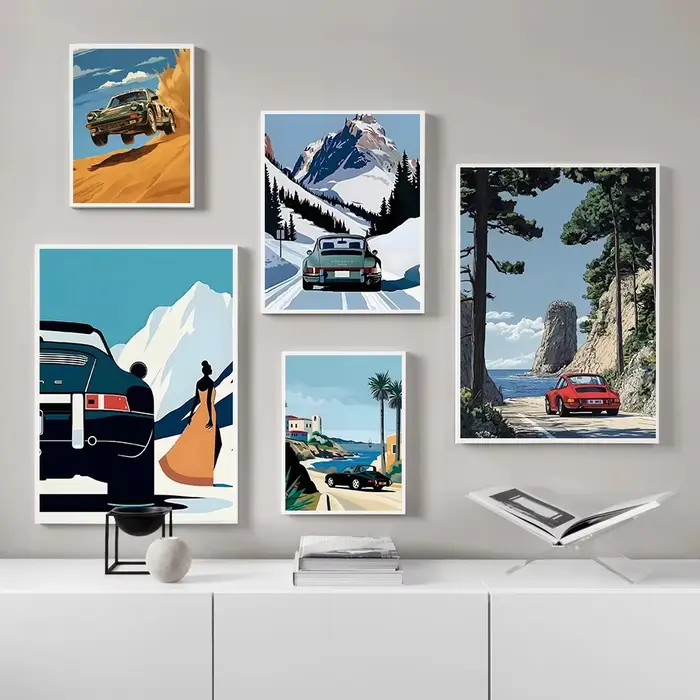 Peinture murale d'art, décor de salon de maison