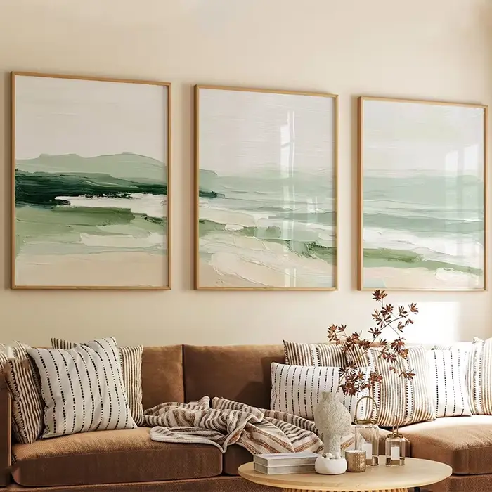 Affiches de vagues côtières vertes