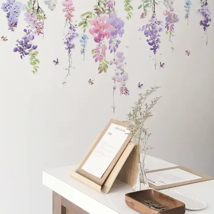 Autocollants muraux floraux plantes à fleurs