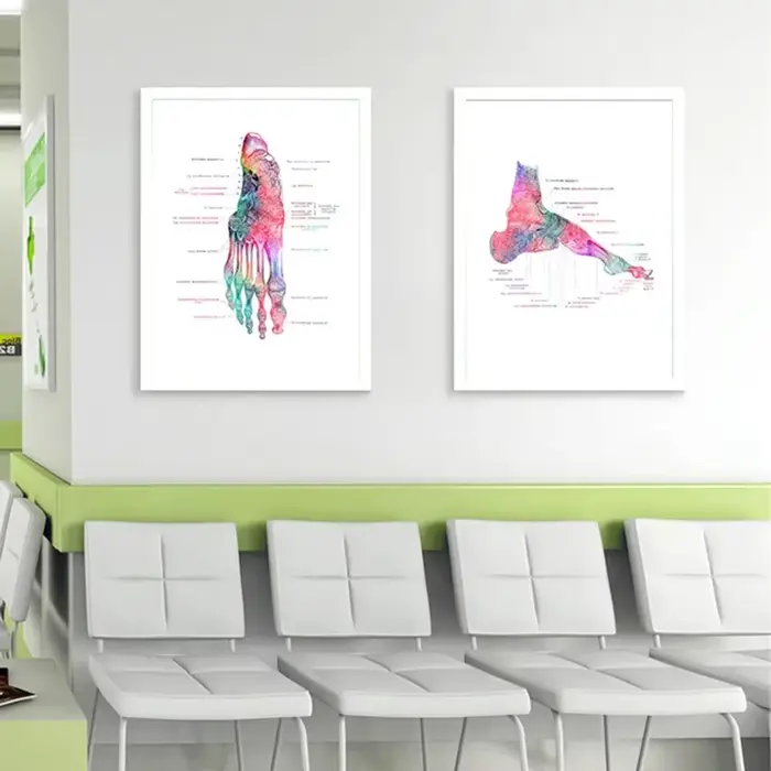 Peinture sur toile imprimée d'anatomie des os du pied