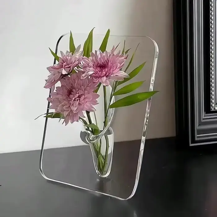 Vase cadre photo en acrylique transparent