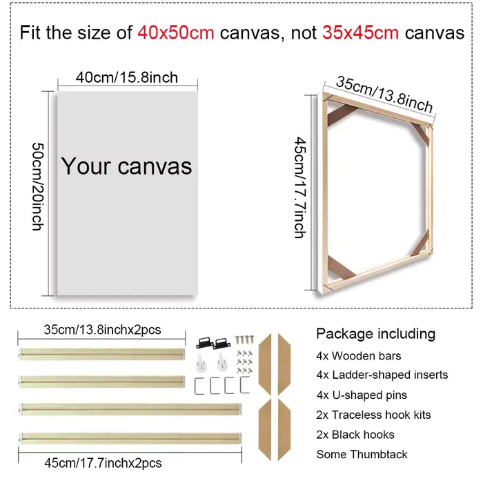 35x45 40x50cm cadre de peinture d'art mural cadres en bois pour toile peinture à l'huile diamant cad