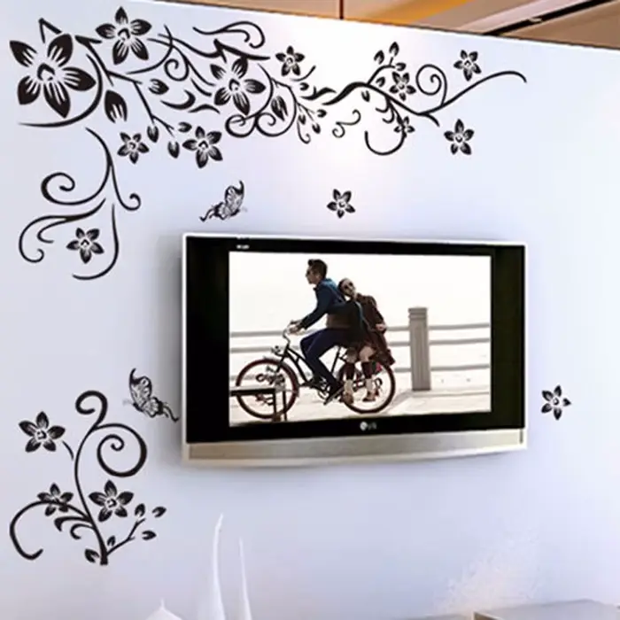 Chaud bricolage belle mur Art décalcomanie décoration mode romantique fleur Stickers muraux décor à la maison 3D papier peint Mural affiche