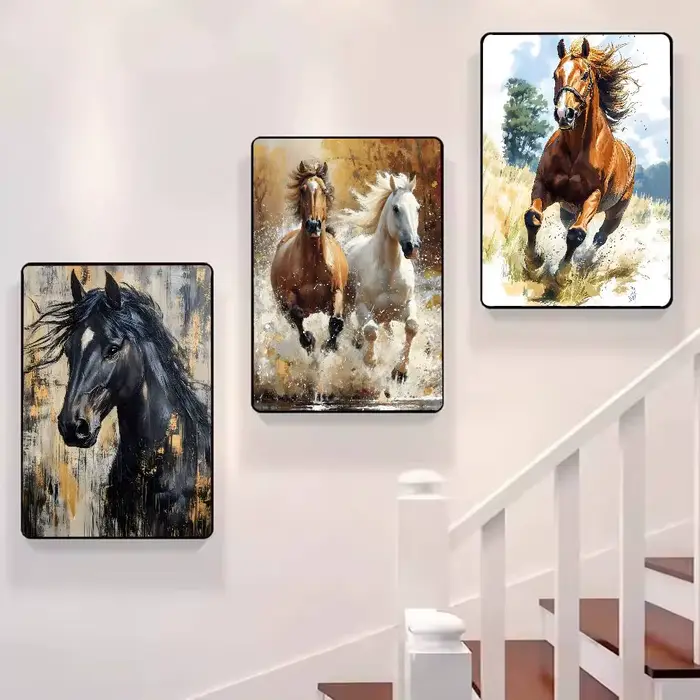 Beau cheval aquarelle peinture toile affiche HD Art collant mur étanche maison salon chambre Bar décoration esthétique