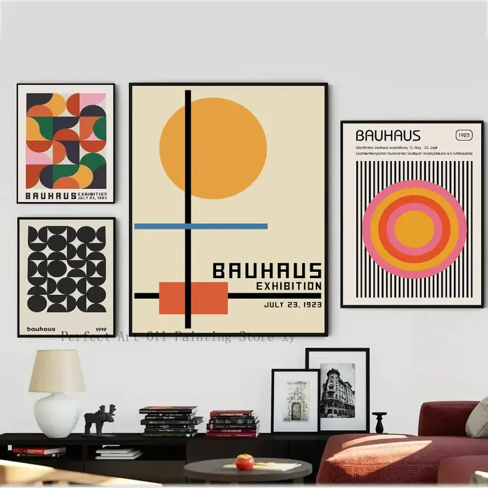 Bauhaus – affiche d'exposition géométrique