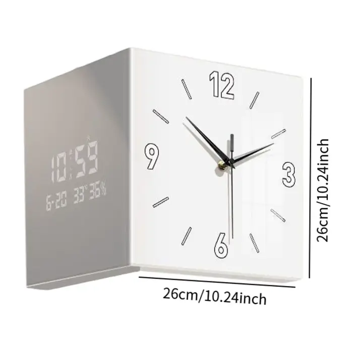 Horloge murale d'angle Double face