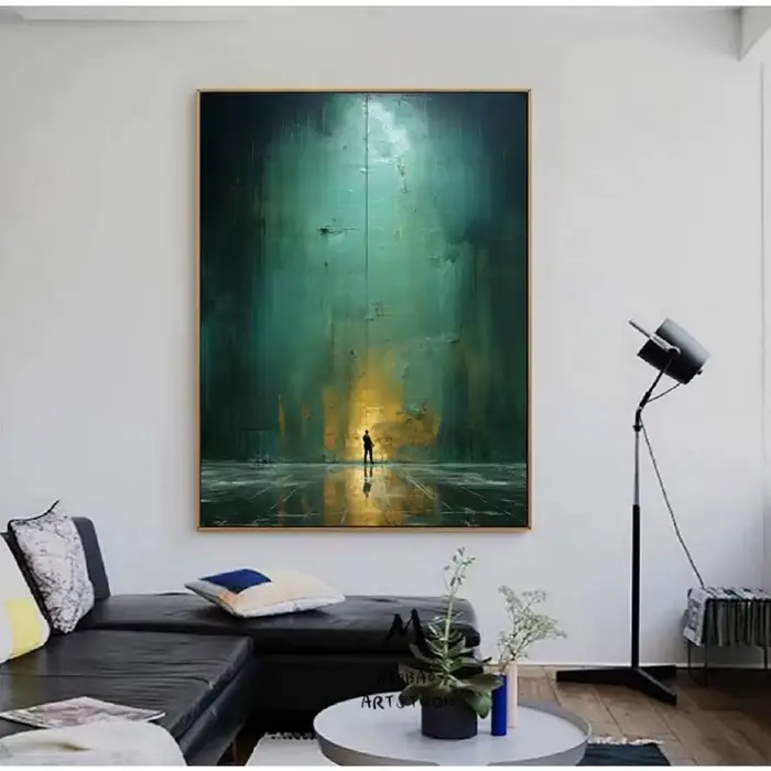 Peinture minimaliste verte