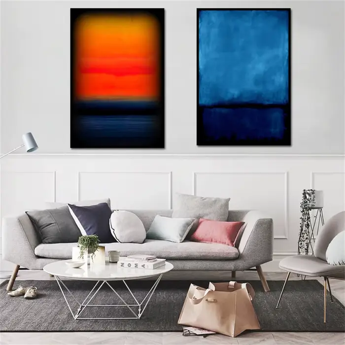 Mark Rothko – réplique d'art bleu et noir