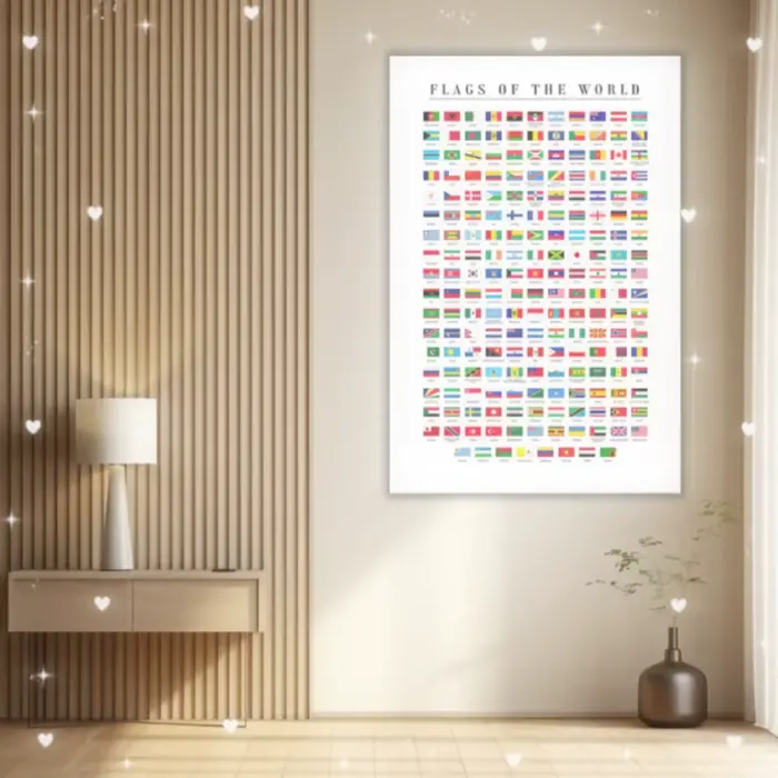 Affiche en toile avec drapeaux du monde