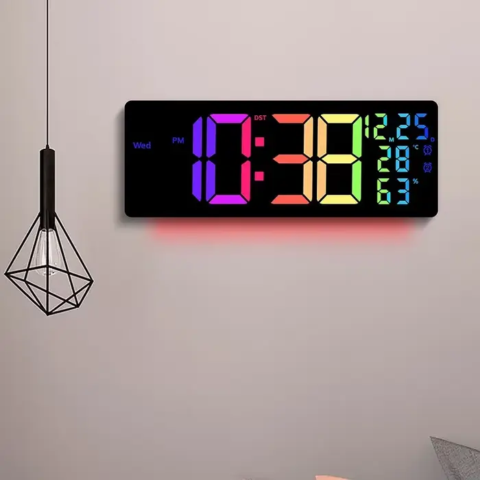Grande horloge murale numérique 17 pouces