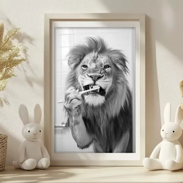 Affiche d'art Animal à brosser les dents