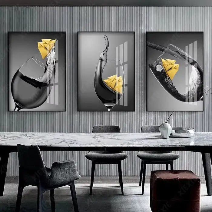 Affiche de vin rouge et verre à vin, toile de restaurant d'impression, peinture d'art mural, image pour le salon, la cuisine, la décoration à la maison