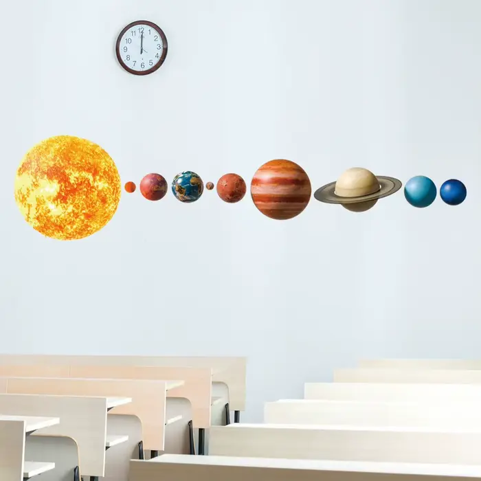Autocollant Mural planète du système solaire 3D, pour chambres d'enfants, décoration de fond de cham