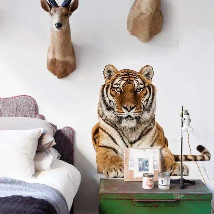 Tigre Animal peintures murales papier peint autocollant enfants chambre décoration salon décor à la maison amovible décovative pépinière décalcomanie Art