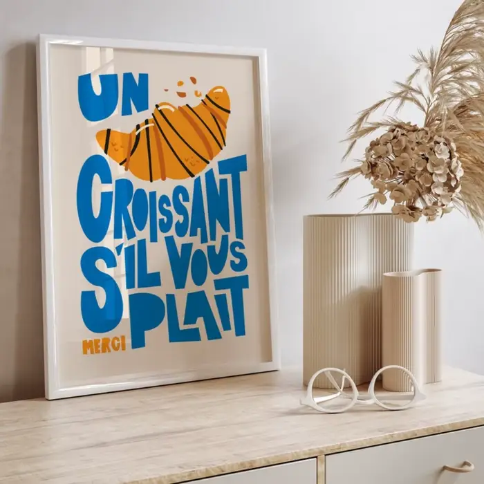 Un Croissant Print, affiche de petit déjeuner