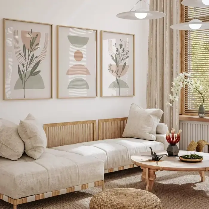 Art mural abstrait simple scandinave, ligne bohème, cuir chevelu géométrique, affiche sur toile HD, impressions, décoration de la maison, chambre à coucher, salon