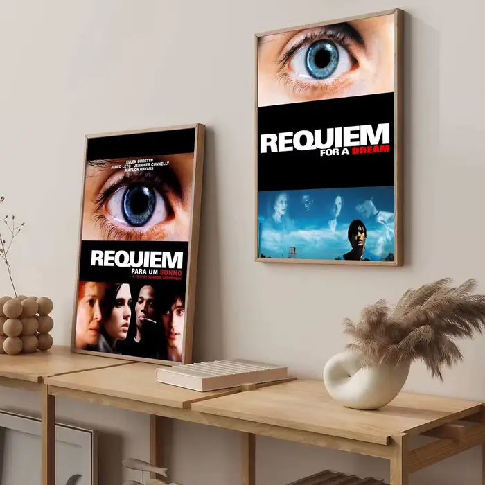 Affiche de film classique R-Requiem For A Dream, impression artistique murale esthétique moderne, articles de décoration pour chambre à coucher, décoration de la maison, cadeau