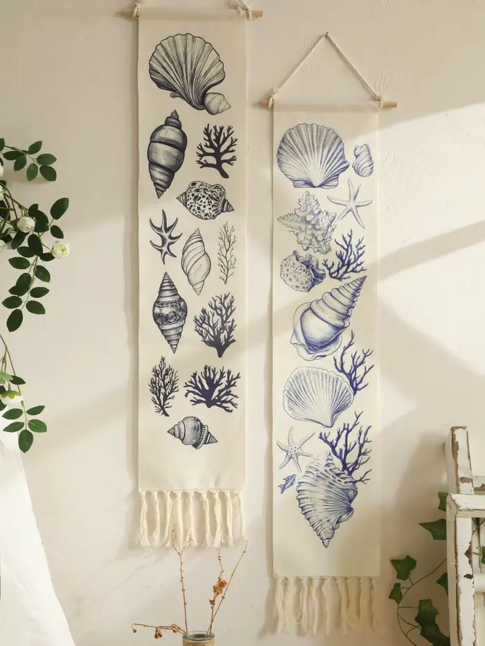 Tapisserie murale Boho Shell & Conch