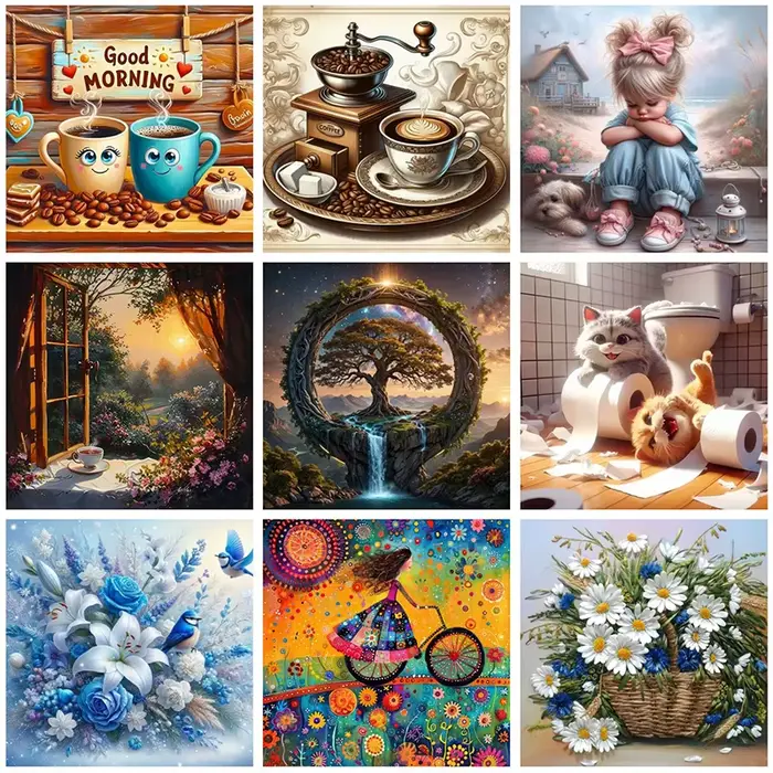Nouveau mosaïque 5D bricolage diamant peintures 30x30 cm