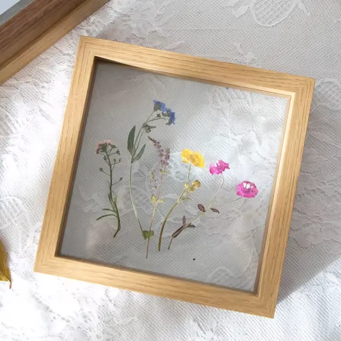 Cadre d'échantillon en bois avec cadre Photo en verre véritable