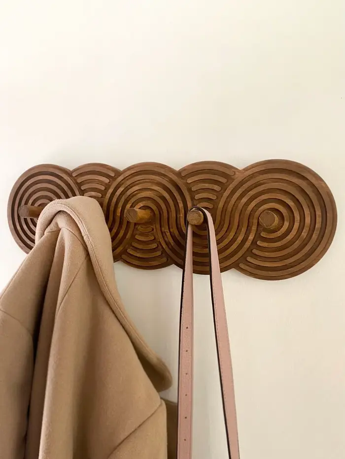 Crochets muraux en bois style Boho