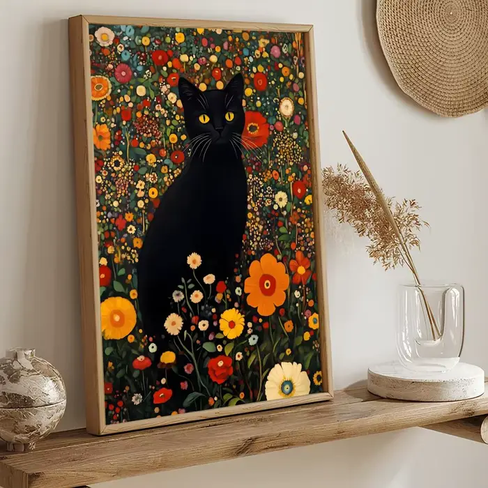 G-Gustav Klimt pour la peinture de chats, calligraphie, esthétique moderne, toile murale, décoration