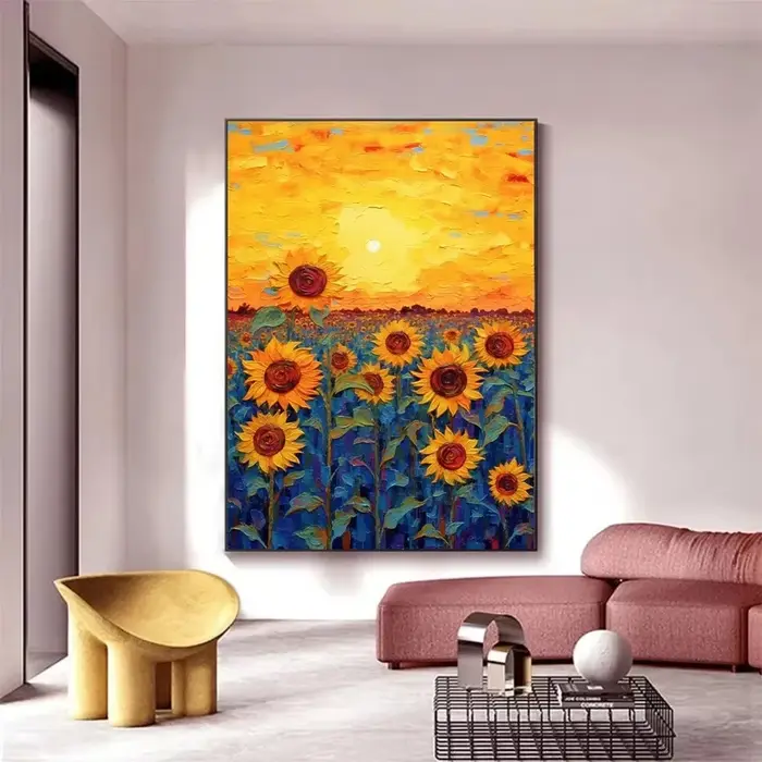 Van Gogh tournesol fleur ciel étoilé Art mur Art affiche toile peinture pour salon décor à la maison