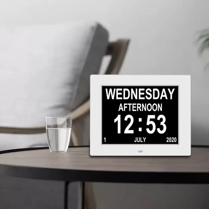 Horloge calendrier numérique LED à 12 alarmes avec affichage multilingue pour afficher