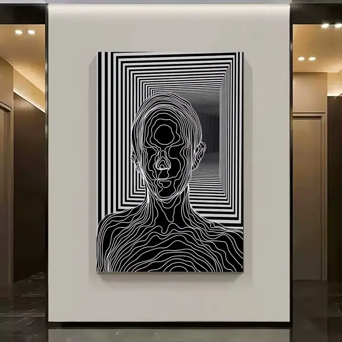 Affiche d'illusion d'optique noir et blanc
