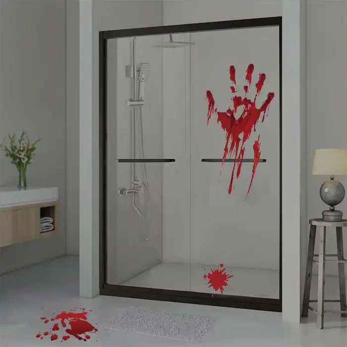 Spooky Halloween Window Stickers Decoration Scary Blood Hand Party Bloody Red Decals Home Accessories Living Room