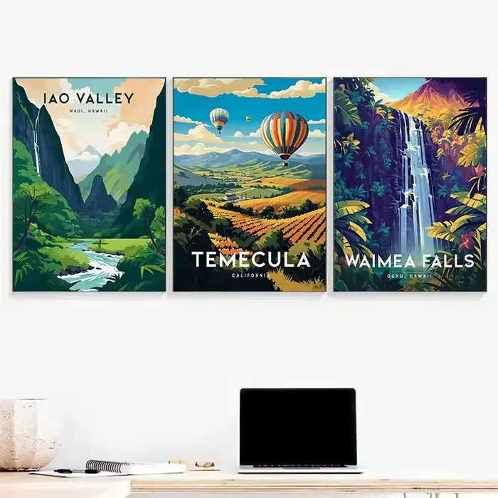 Affiche de paysage naturel Vintage Hawaii Lahaina