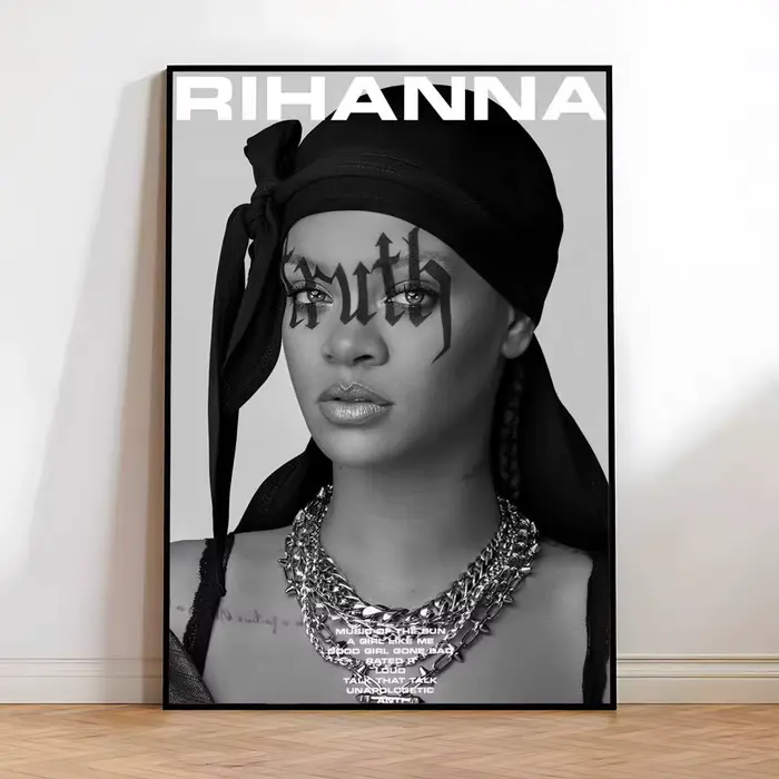 Affiche murale autocollante amovible RiRi anti Singer R-Rihanna