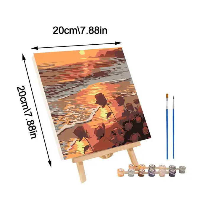 Cadre peinture par numéros Kits abstrait coucher de soleil paysage moderne dessin coloriage